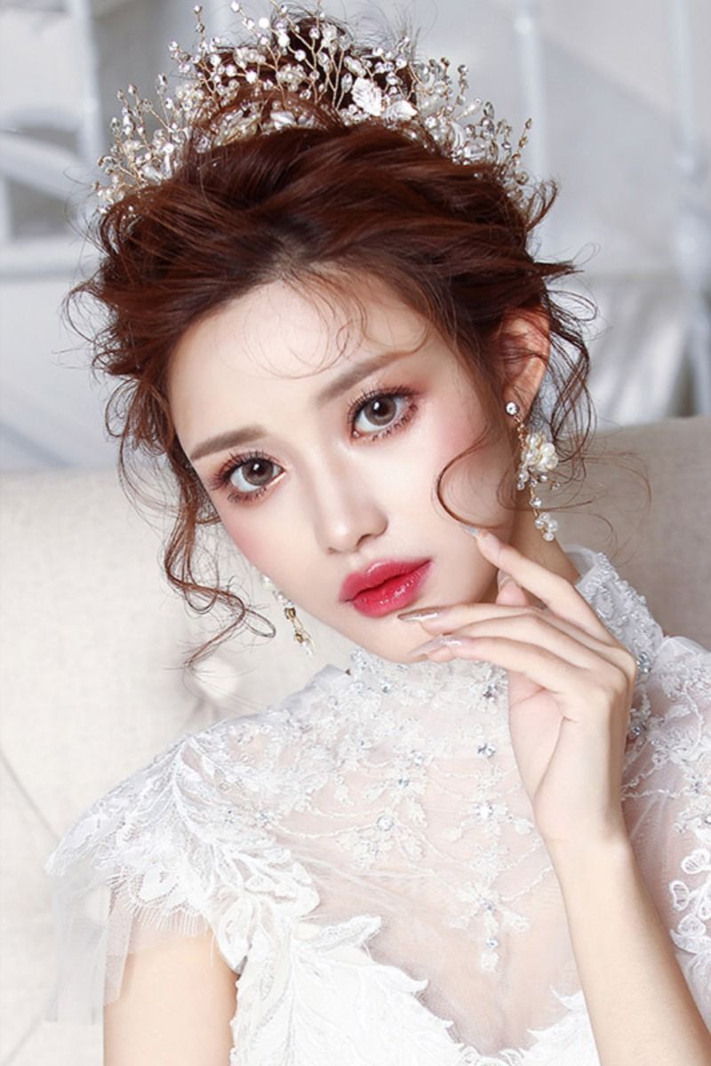 Korean wedding hair accessories -   14 hairstyles Korean elegant ideas