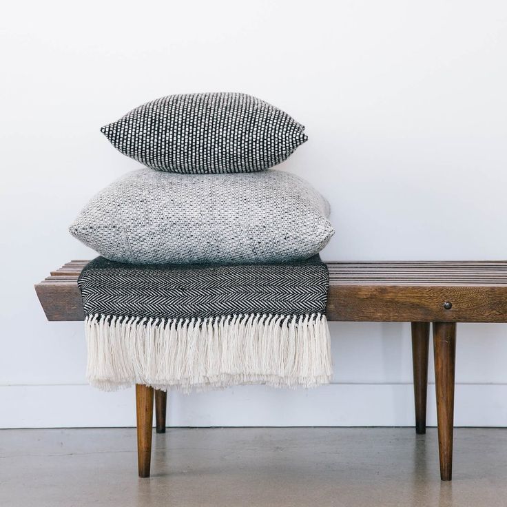 Wool Throw Pillows | Grey Tweed Pattern -   14 home accessories Grey interior design ideas
