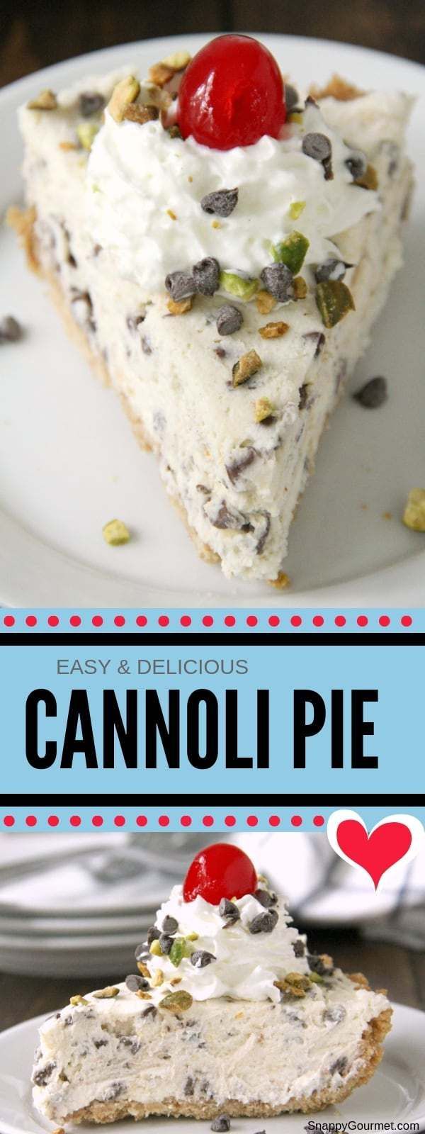 Cannoli Pie (Crunchy Crust & No-Bake Filling) - Snappy Gourmet -   15 desserts Italian chocolate chips ideas