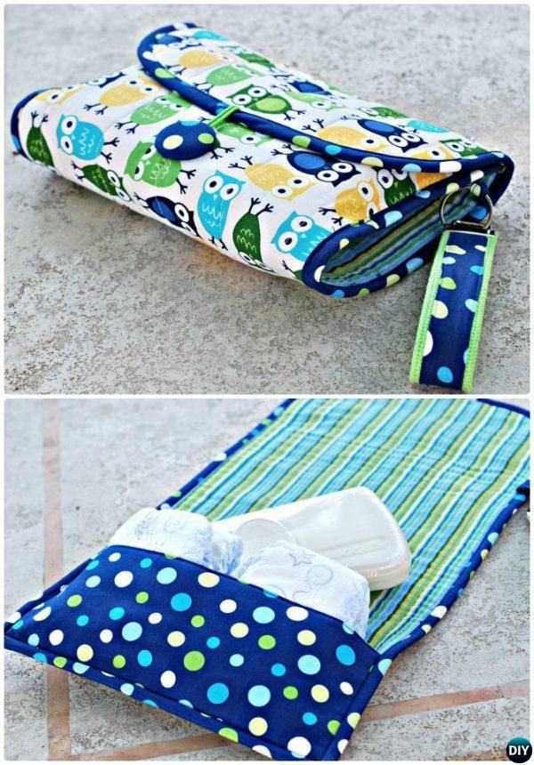 DIY Baby Changing Pad with Diaper Pocket Sew Pattern Picture Instructions -   15 DIY Clothes Baby changing pad ideas