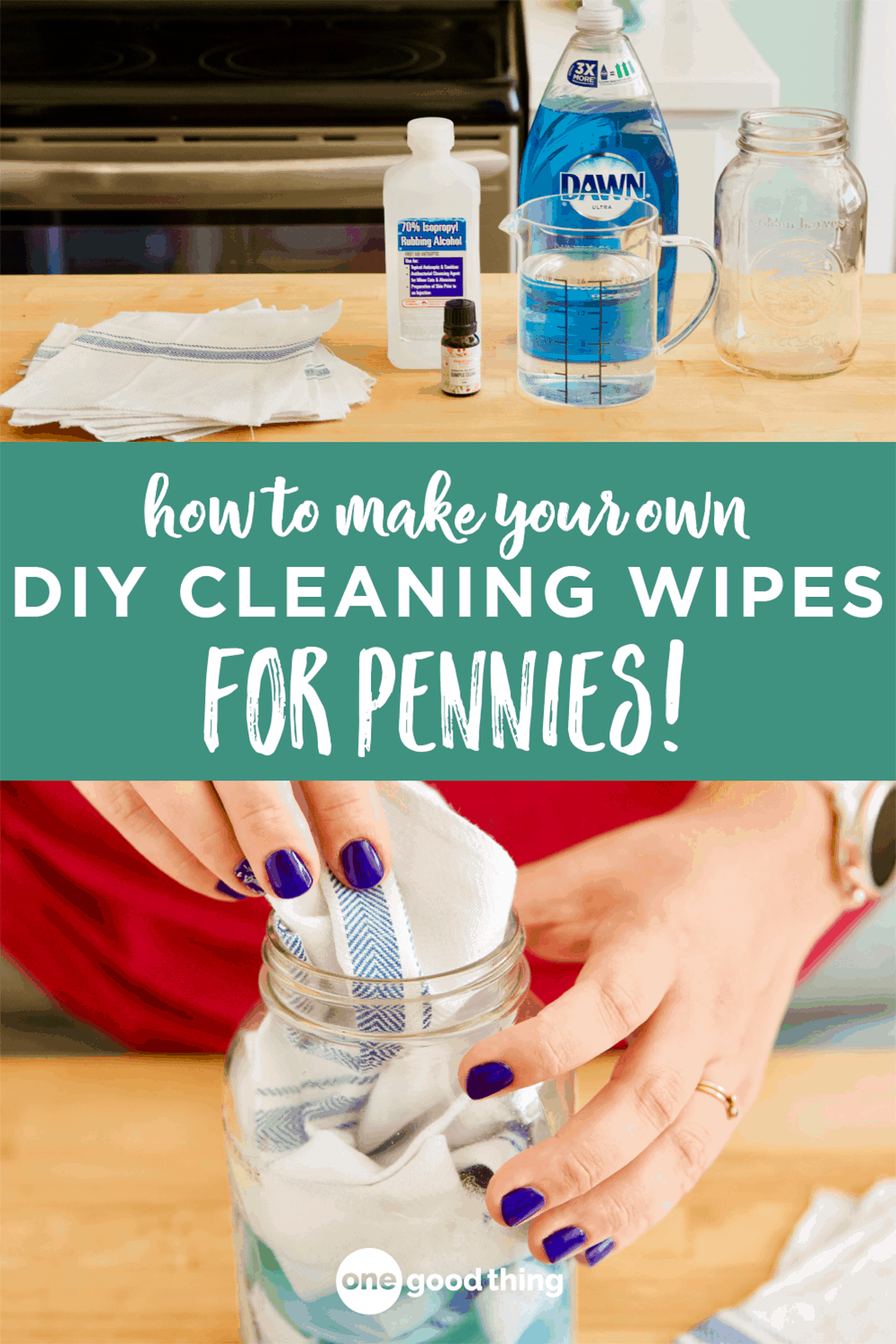 How To Make Your Own DIY Cleaning Wipes • One Good Thing by Jillee -   15 diy projects Organizing cleaning tips ideas
