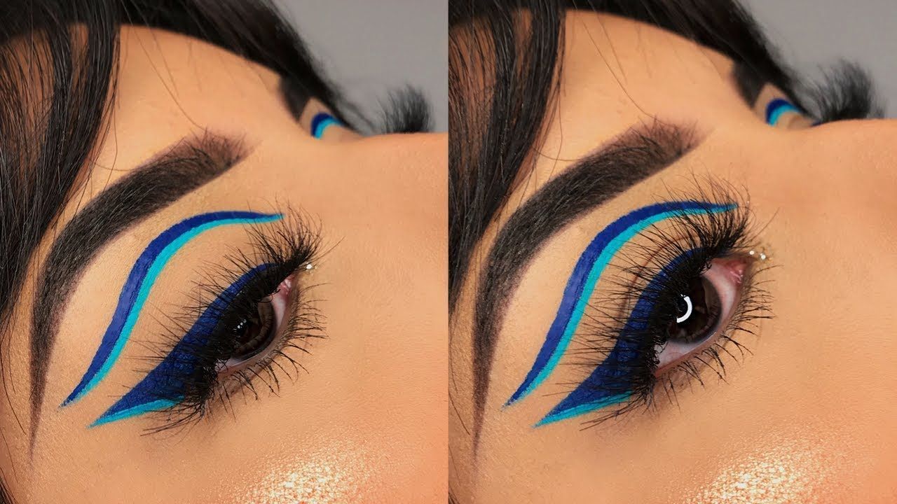 blue graphic eyeliner tutorial | Alexandra Leyva -   15 makeup Tumblr rojo ideas