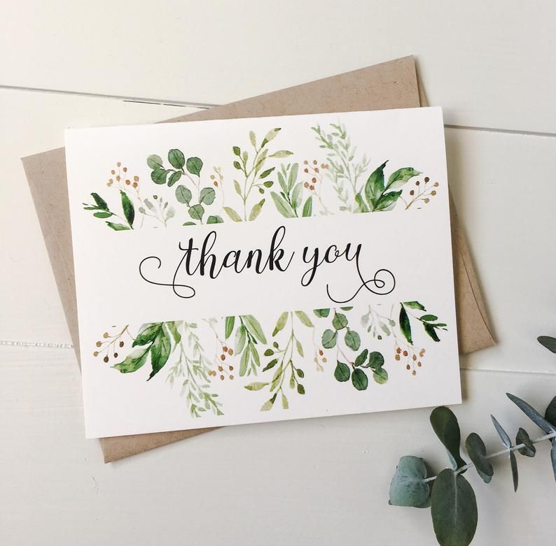 Thank you cards. Rustic Thank you cards. Weddings. Modern, greenery Thank you notes,  notecards. Wedding Stationary. Weddings -   15 wedding Card watercolor ideas