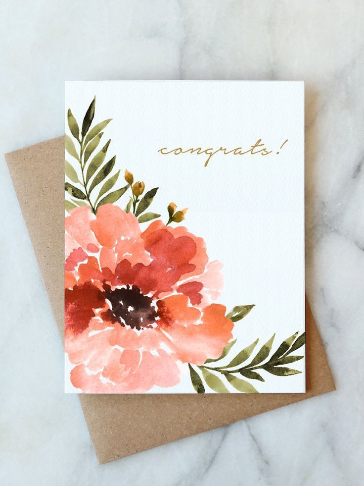 Congrats -   15 wedding Card watercolor ideas