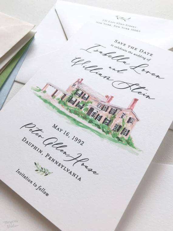 Lana - Modern Greenery Save the Date, Printable Save the Dates, Instant Download Save the Dates, Gre -   15 wedding Card watercolor ideas