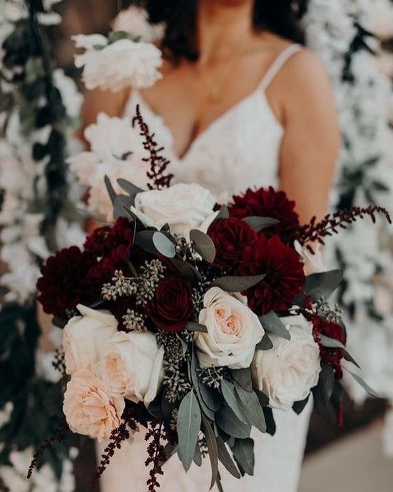 25 Charming Burgundy Wedding Ideas for Fall and Winter Weddings -   15 winter wedding Church ideas