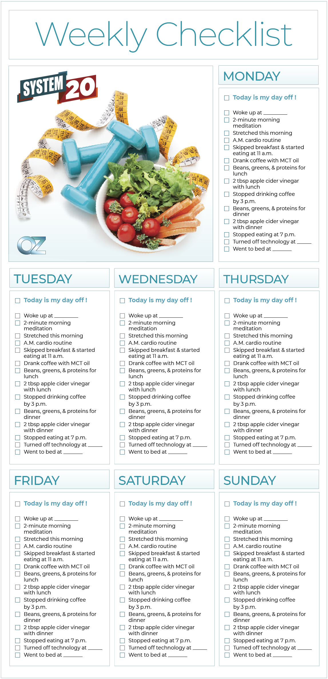 The System 20 Checklist That Will Keep You On Track All Year -   16 diet Detox dr oz ideas