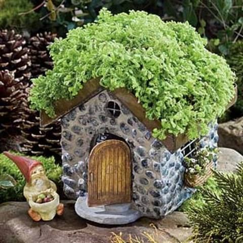 Stone Cottage with Shingled Roof -   16 garden design Roof fairy houses ideas