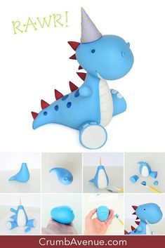 Easy to follow cake topper tutorials | Tutorials | Cute Dinosaur -   17 cake Decoration fondant ideas