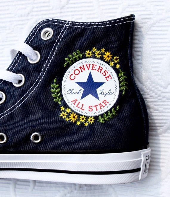 Flower Embroidered Converse -   17 DIY Clothes Shoes outfit ideas