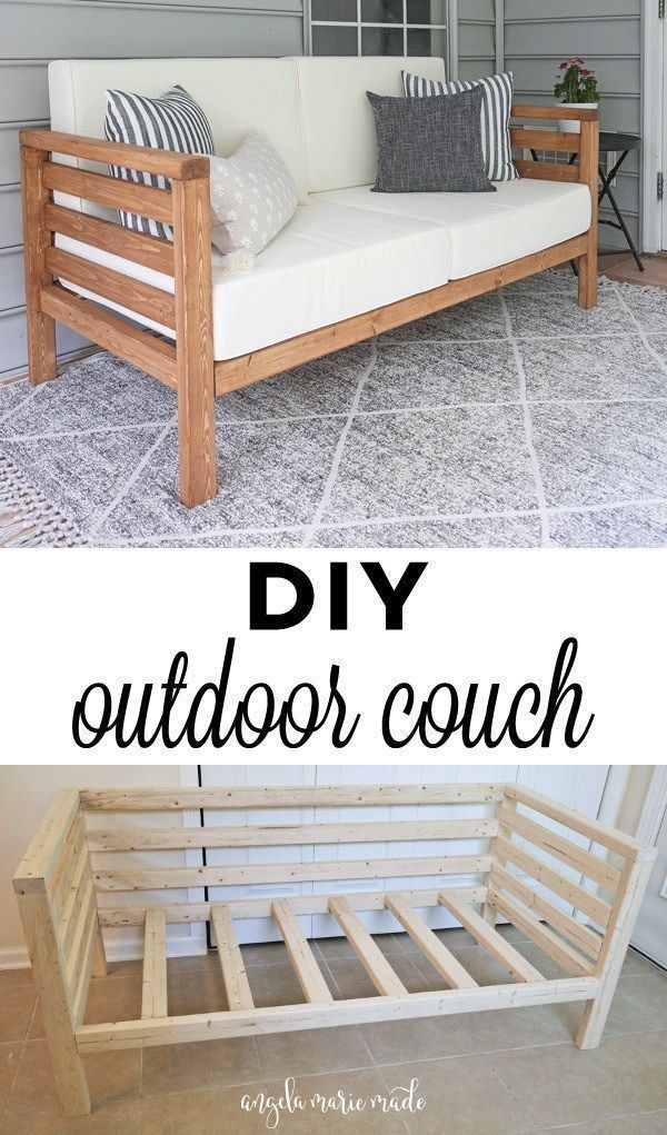 DIY Outdoor Couch - Angela Marie Made -   17 diy projects Apartment furniture ideas