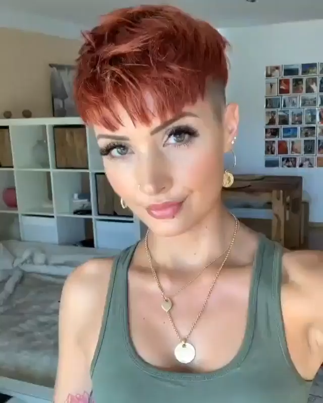 Orange Short Hair -   17 hair Short pixie ideas