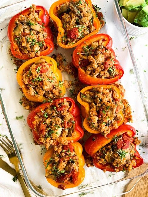 Whole30 Stuffed Peppers - Easy, Healthy, Gluten-Free | Hello Spoonful -   17 healthy recipes Ground Turkey whole30 ideas