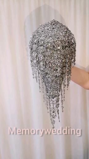 Silver luxury cascading brooch bouquet -   17 indian wedding Ceremony ideas