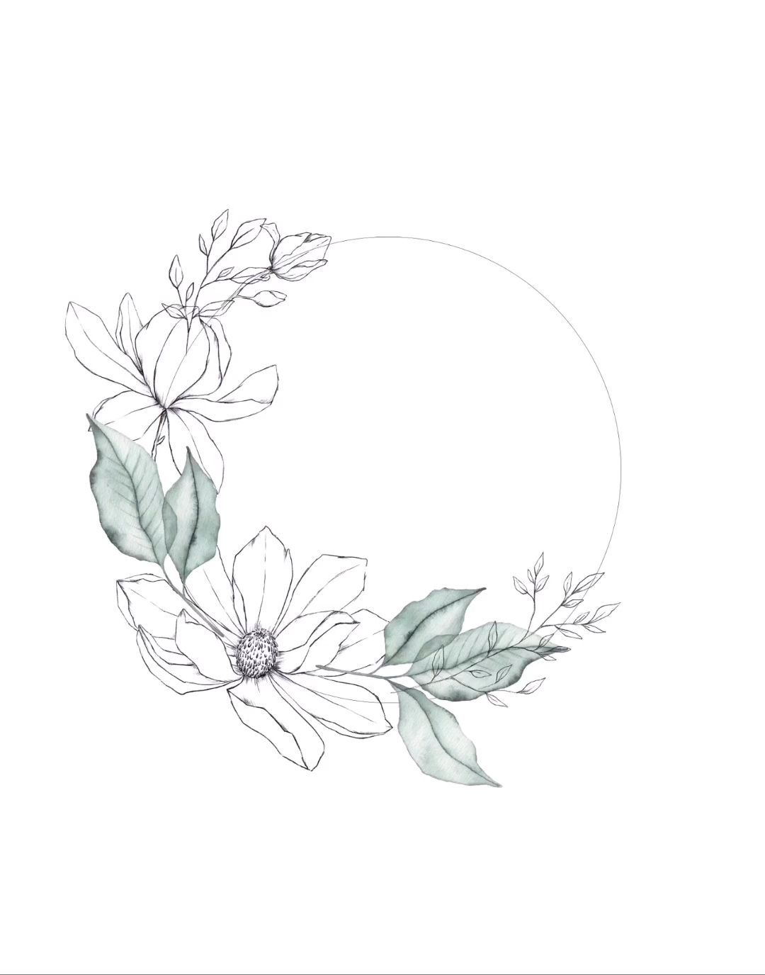 Magnolia wreath by Skyla Design -   17 plants Drawing design ideas