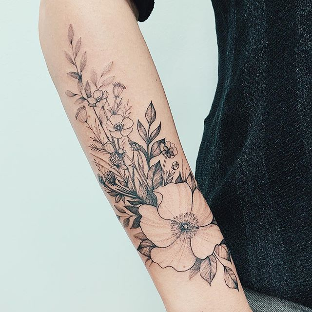 108 Gorgeous Floral Arm Tattoos Design Make You Elegance -   17 plants Tattoo arm ideas