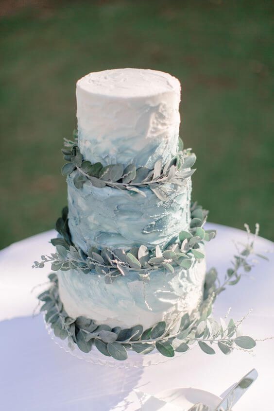 Elegant Dusty Blue December Wedding Color Inspirations -   17 wedding Cakes blue ideas