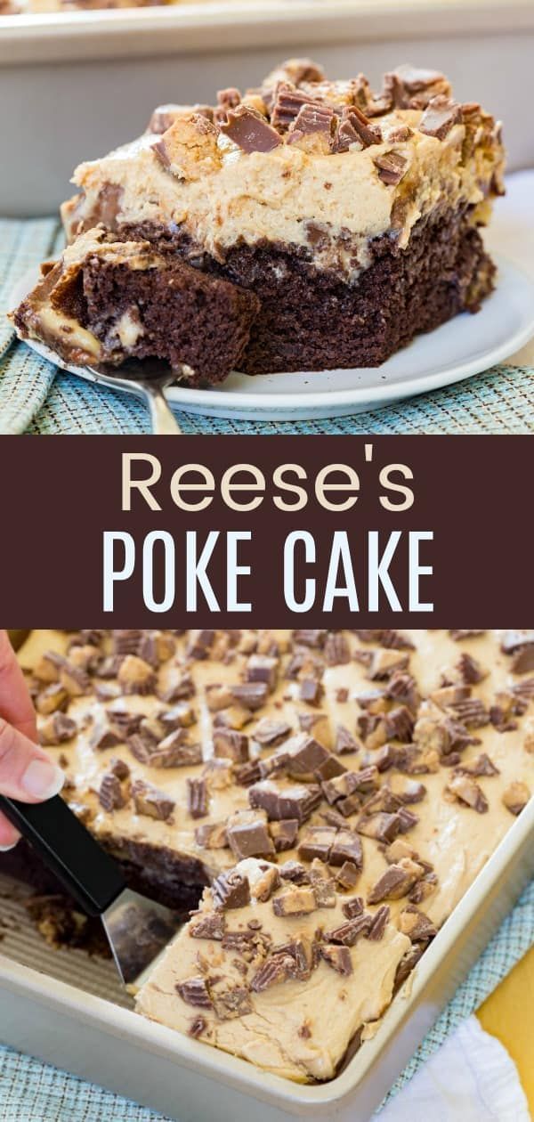 Reese's Poke Cake -   18 cake Poke potlucks ideas