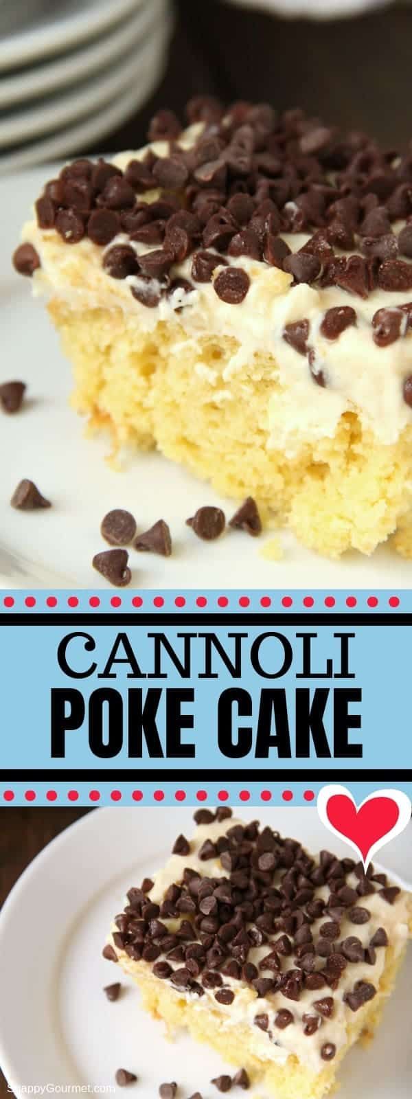 Cannoli Poke Cake (easy Italian dessert) - Snappy Gourmet -   18 cake Poke potlucks ideas