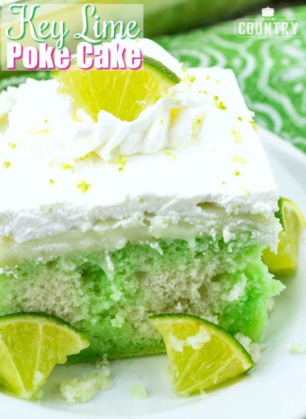 EASY KEY LIME POKE CAKE | The Country Cook -   18 cake Poke potlucks ideas