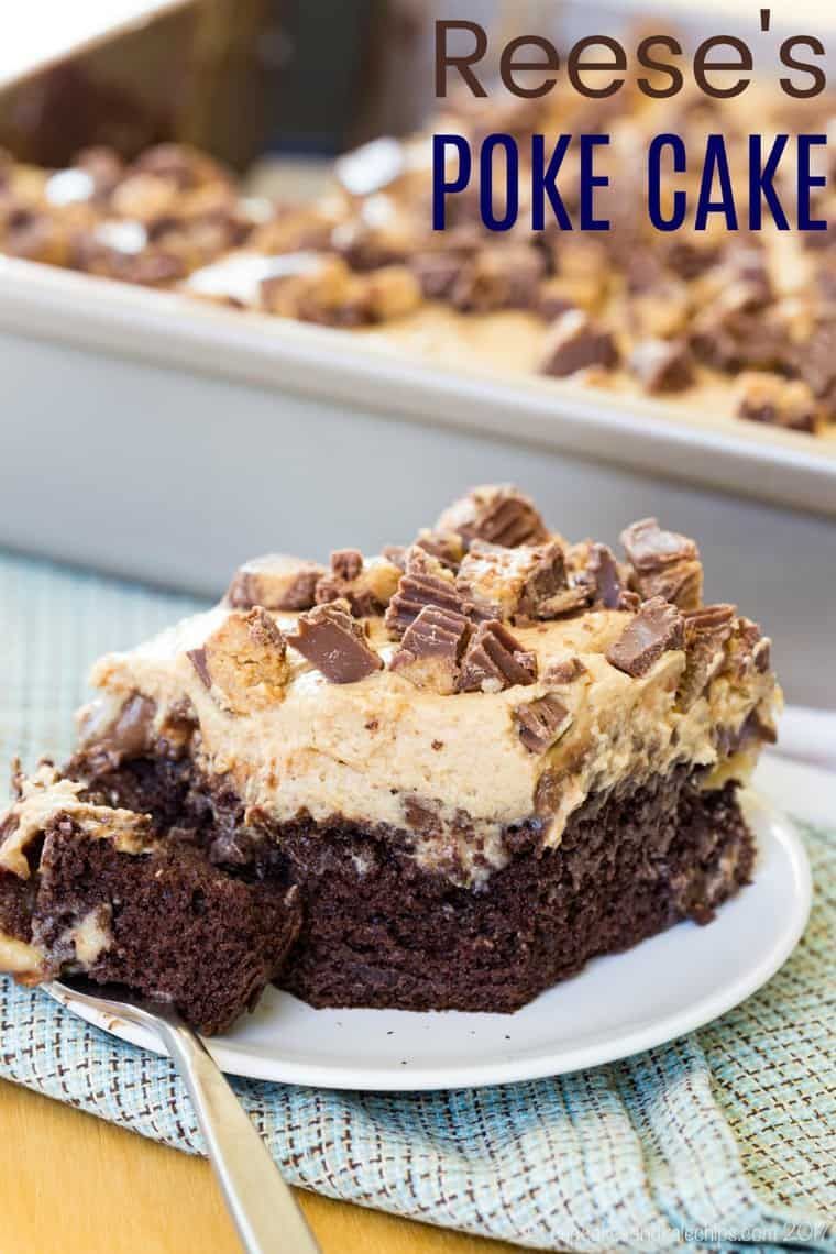 Reese's Poke Cake -   18 cake Poke potlucks ideas