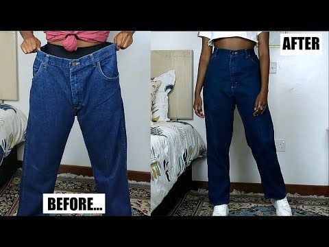 DIY Mom Jeans From Oversized Men's Jeans -   18 DIY Clothes Jeans mom ideas