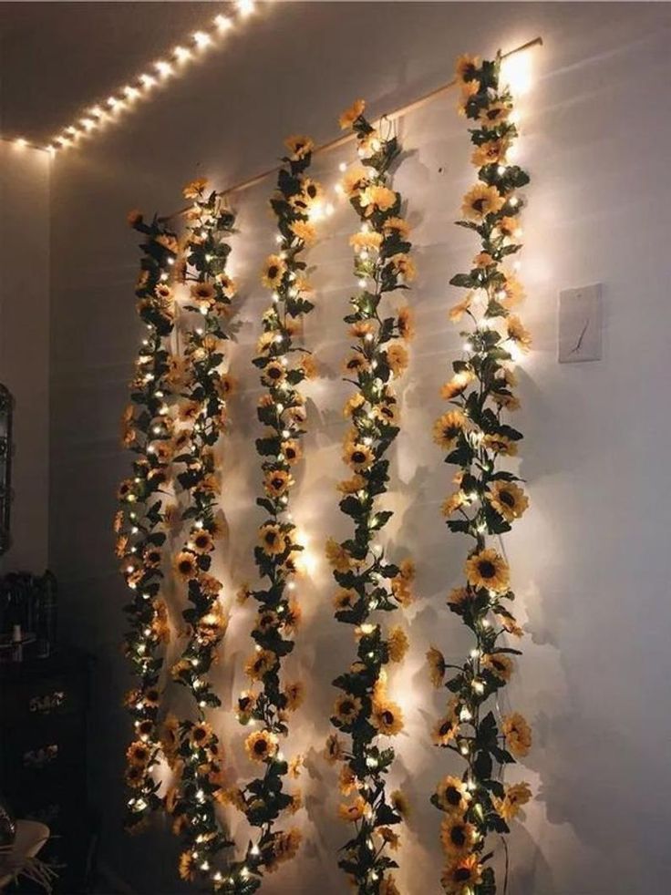 Flower Garland Wall Decor, Flower Garland Hanging, Sunflower Flower Wedding Flower Garland, Flower G -   18 room decor Cute ideas