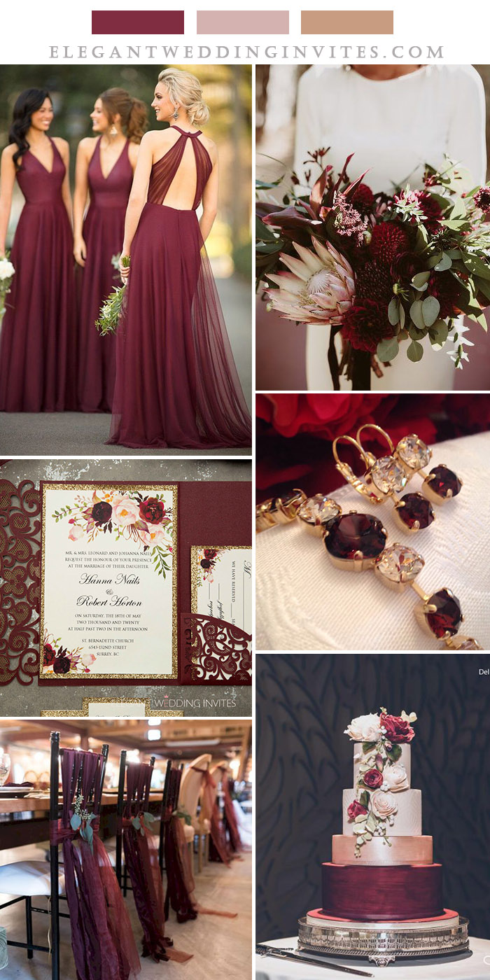 18 wedding Burgundy and gold ideas