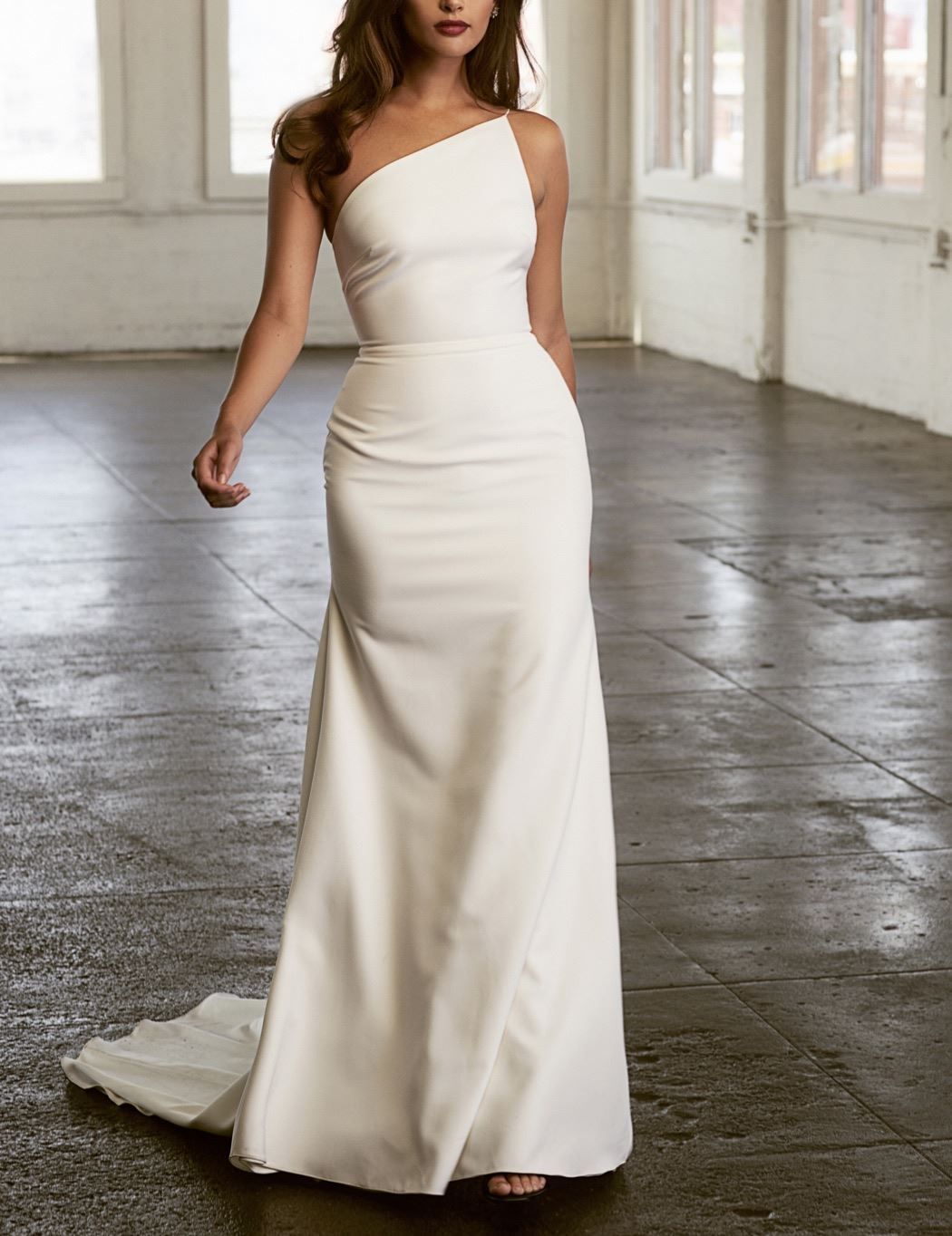 Sarah Seven 'Cindi' One Shoulder Wedding Gown at Lovely Bride -   18 wedding Dresses modern ideas
