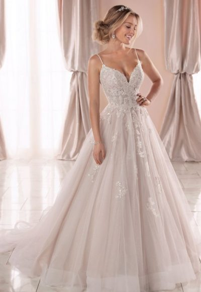 Spaghetti Strap V-neckline Ball Gown Wedding Dress With Beading And Embroidery | Kleinfeld Bridal -   18 wedding Dresses modern ideas
