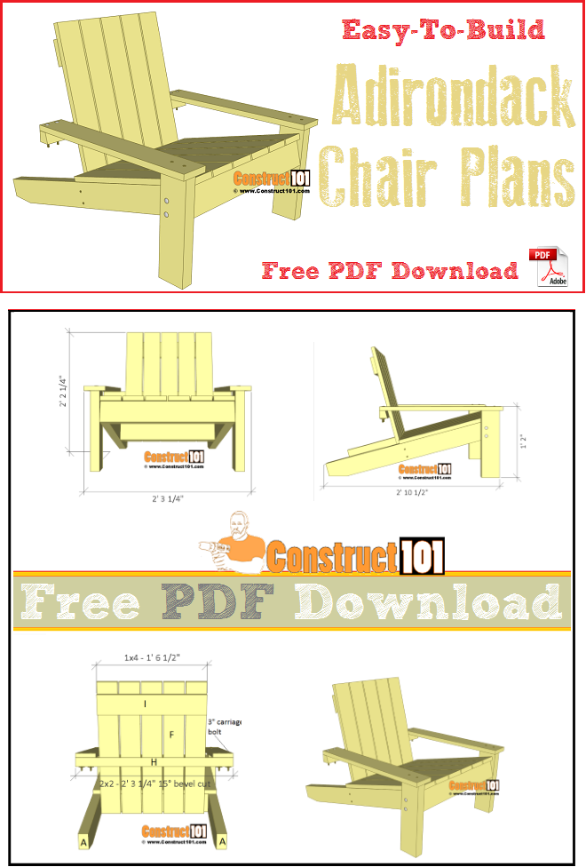 DIY Simple Adirondack Chair | Free PDF Download | Material List -   19 diy projects With Pallets adirondack chairs ideas