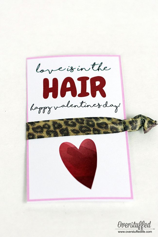Love is in the Hair Valentine {free printable} -   19 holiday valentines ideas