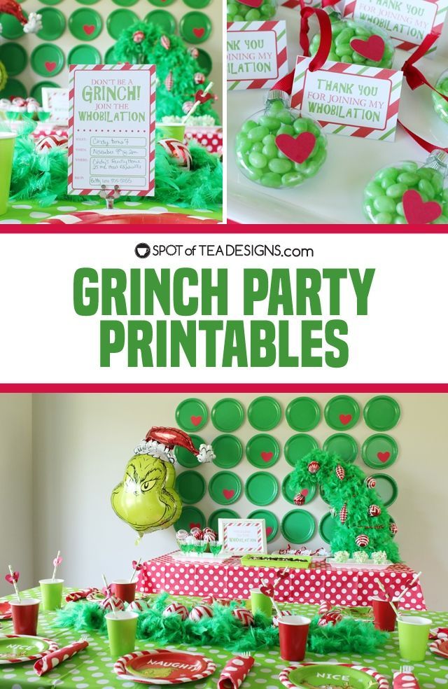 Grinch Party Printables | Spot of Tea Designs -   20 holiday Party kids ideas