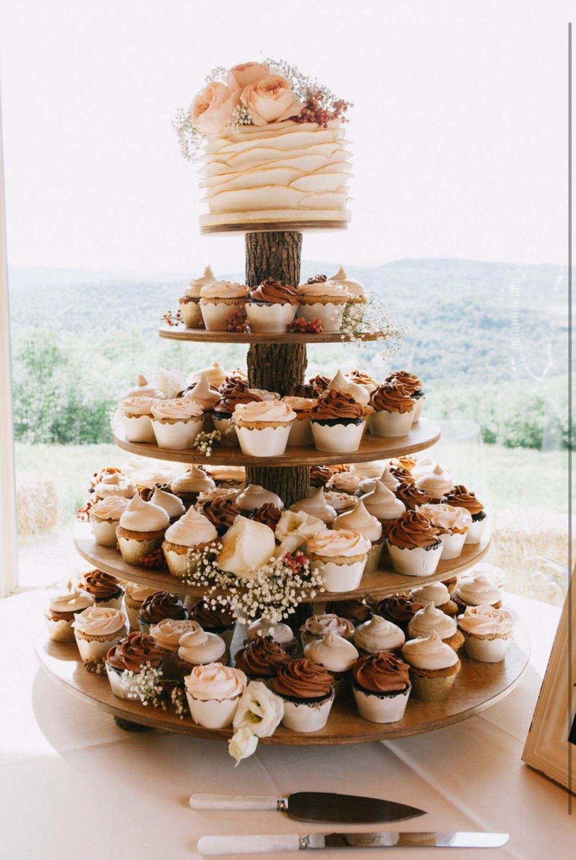 Rustic Cupcake Stand 5 Tier (Tower Holder) 75 Cupcakes 150 Donuts for Wedding, Birthday, Shower, Anniversary, Party, Pastries - Wood Wooden -   21 cake White rustic ideas