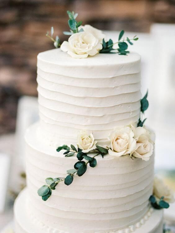 Refreshing Green and White  Wedding Color Inspirations -   21 cake White rustic ideas