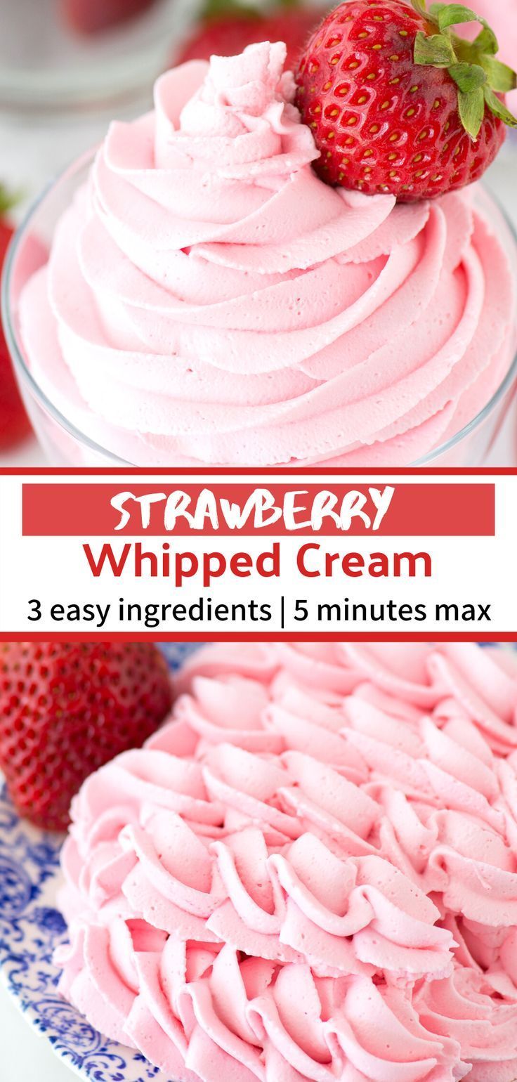 Strawberry Whipped Cream -   22 cake Strawberry frosting ideas