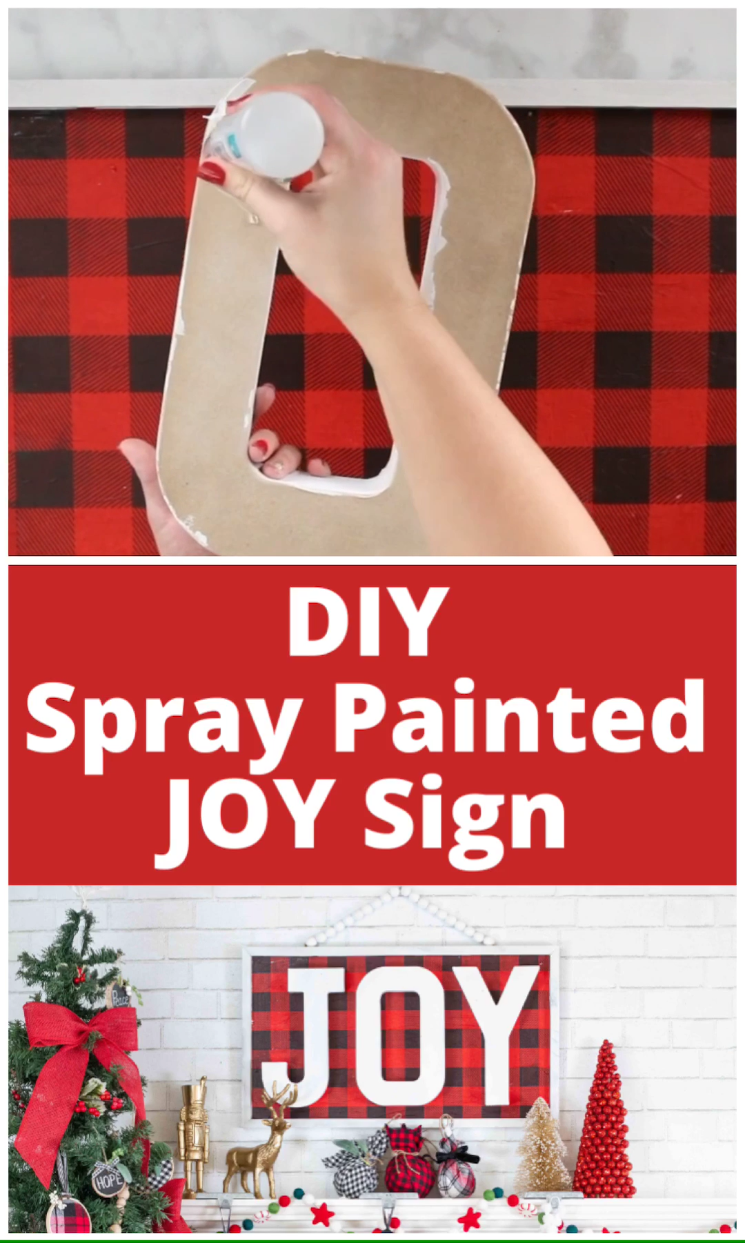 DIY Painted JOY Christmas Sign Tutorial -   22 wood and fabric crafts Videos ideas