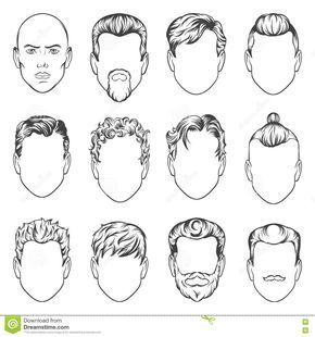 Set Of Hand Drawing Men Hairstyles Illustration Stock Illustration - Illustration of hair, young: 73722993 -   10 men hair Drawing ideas