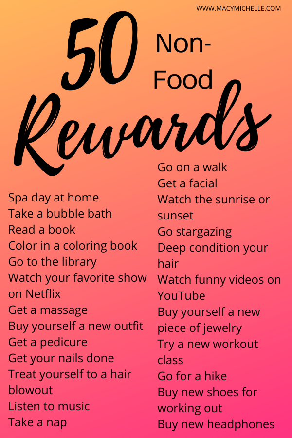 50+ Non-Food Rewards -   12 fitness Goals rewards ideas