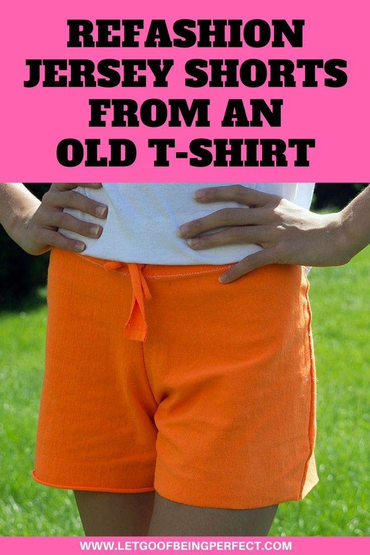 DIY Refashion Jersey Shorts from a Man's T-Shirt -   13 DIY Clothes Remake style ideas