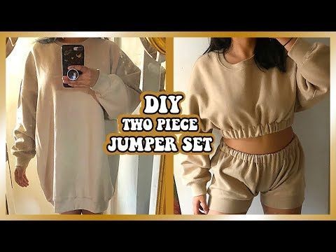 DIY oversized jumper into a two piece set | clothing hacks -   13 DIY Clothes Remake style ideas