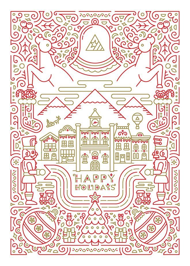30 Vector Line Art Illustrations with Detailed Patterns & Geometric Shapes -   13 holiday Illustration vector ideas