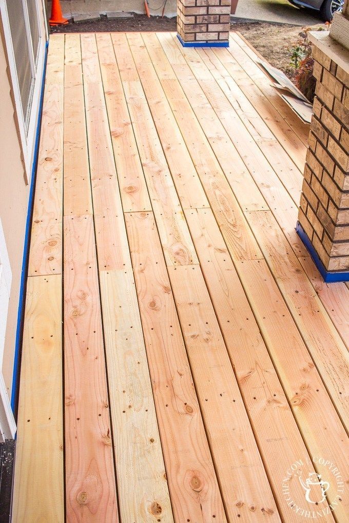 DIY: Turning a Cement Porch Into a Wood Deck -   14 garden design Wood decks ideas