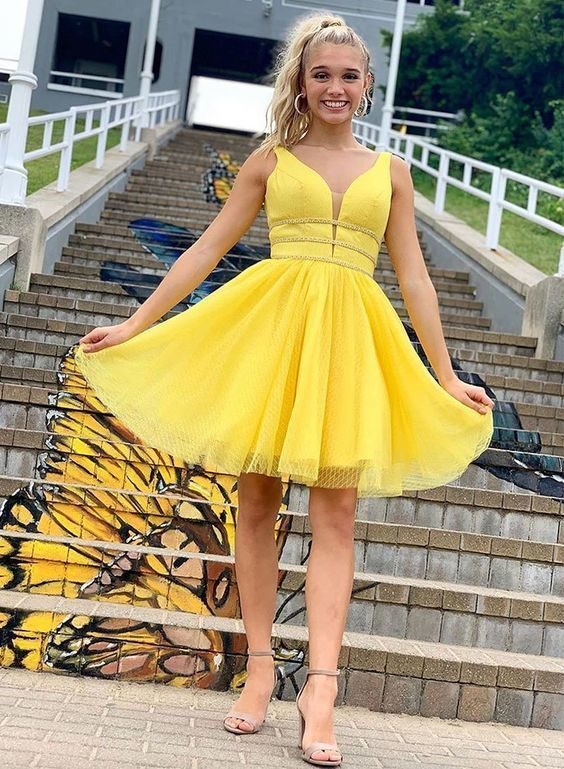 Cute Homecoming Dress,Yellow Homecoming Dress,  M 208 -   14 homecoming dress Yellow ideas