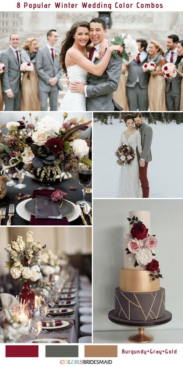 8 Romantic Winter Wedding Color Combos for 2018 -   14 wedding Burgundy grey ideas