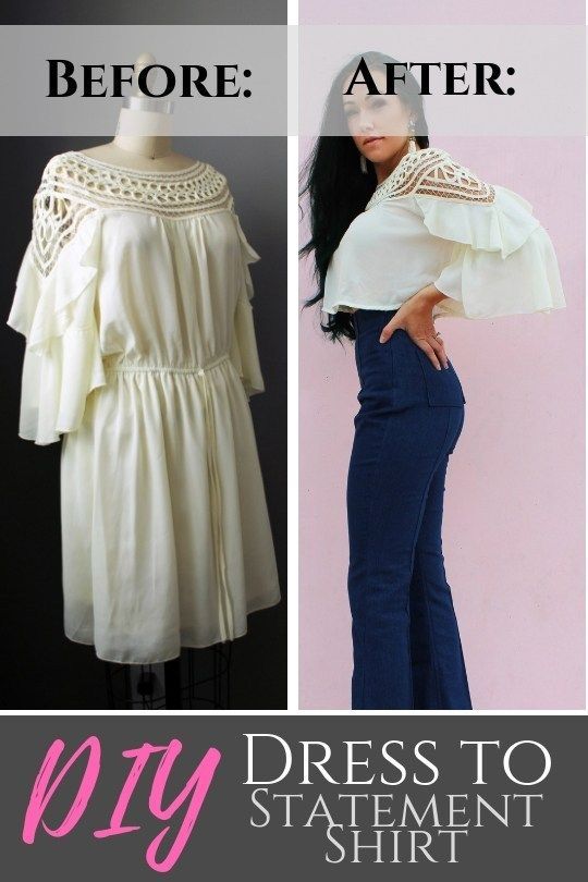 Refashion A Baggy Dress into A Lace Shirt - Creative Fashion Blog -   15 DIY Clothes For Summer upcycle ideas