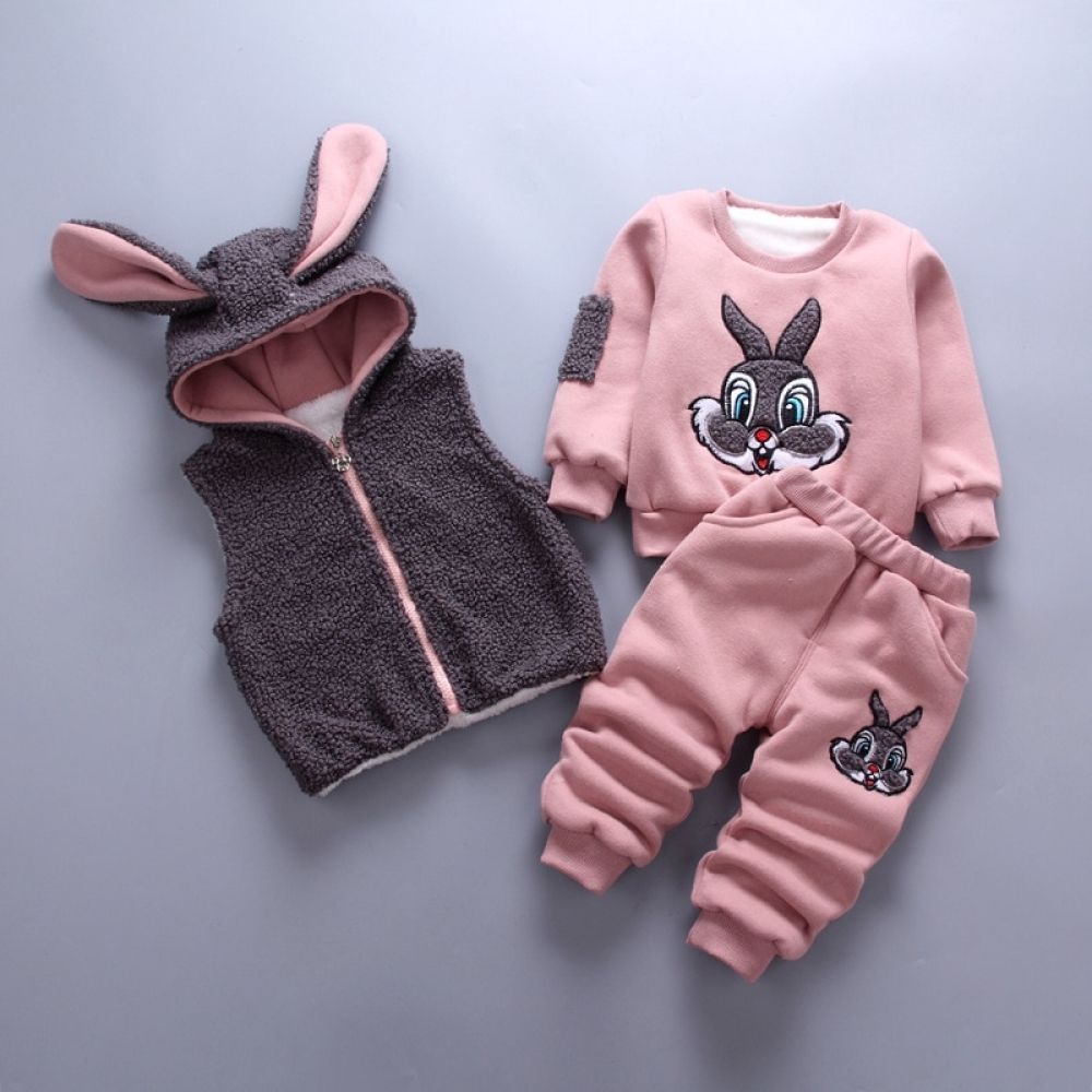 Baby Boy Girl clothing Sets 3pcs Cartoon Spring Autumn Winter Hooded Clothes For Toddler Boys Outfit Suit Children's Clothing -   15 DIY Clothes Winter kids ideas