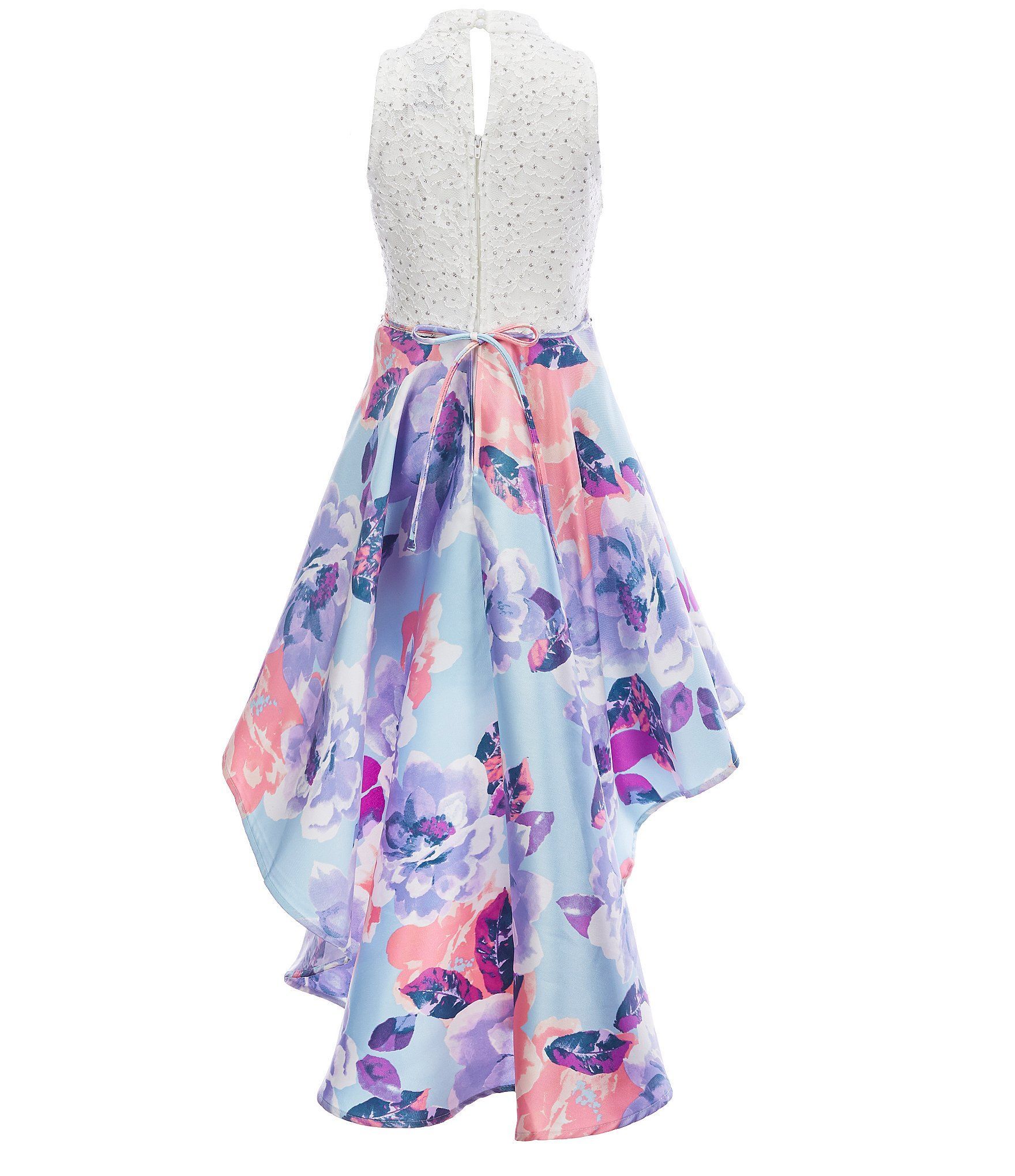 Xtraordinary Big Girls 7-16 Illusion Lace/Floral-Mikado Hi-Low Dress | Dillard's -   16 DIY Clothes Lace girls ideas