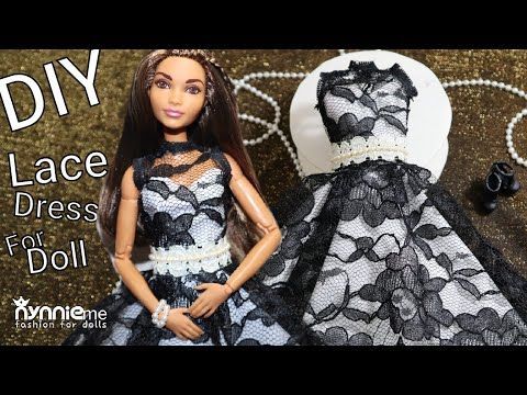 DIY Lace dress for doll | Lace Black Dress for Barbie by nynnie me -   16 DIY Clothes Lace girls ideas
