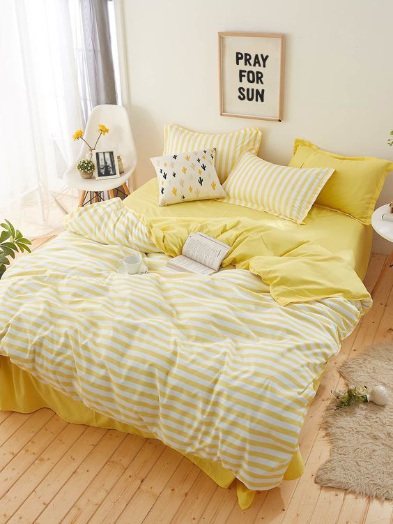 gen z yellow interior, pray for sun, yellow bedroom, sunny spring vibes decor, yellow interior -   16 room decor Yellow bedroom ideas